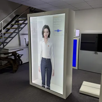 65 Inch Transparent LCD Box Indoor 3D Interactive Showcase Virtual Ai Digital Human Hologram LCD display