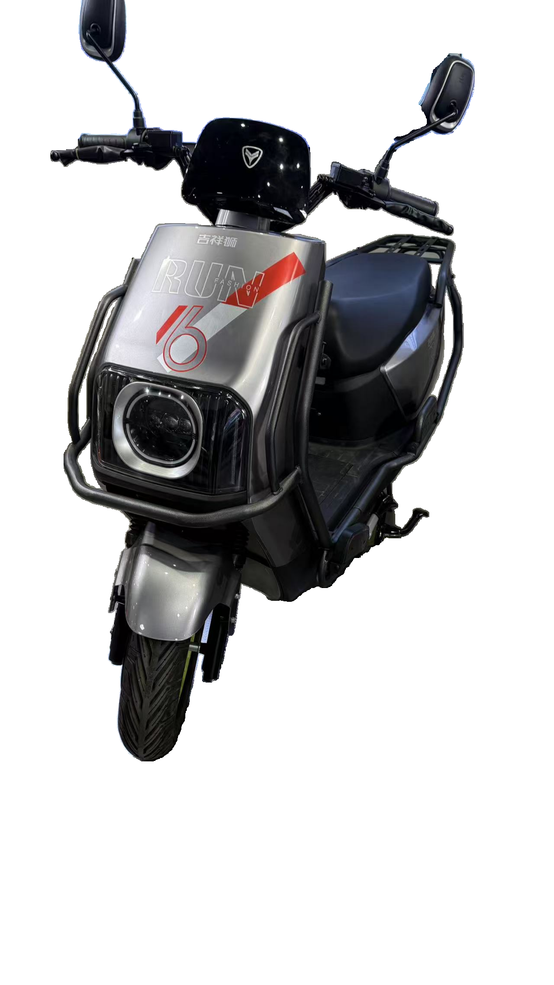 Silver Red White Electric Motorcycle with Dynamic Design