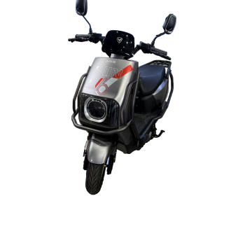 Silver Red White Electric Motorcycle with Dynamic Design