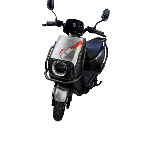 Silver Red White Electric Motorcycle with Dynamic Design