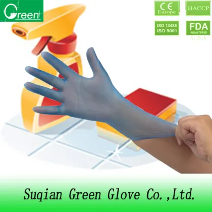 vinyl gloves blue color pvc glove
