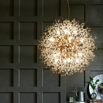 Nordic Exquisite Hanging Line Dandelion Villa Chandelier LED Ceiling Lamps