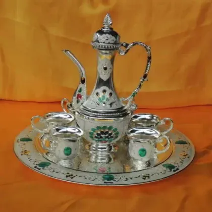 Metal Craft Handmade Tea Set