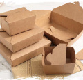 Δημοφιλές κουτί γεύματος συσκευασίας μιας χρήσης χαρτί Kraft σε πακέτο