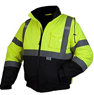 Hi Viz Class 3 Hooded Bomber Safety Jacket