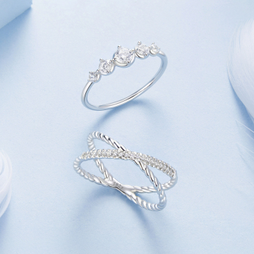 2025 New Arrival Hip Hop 925 Silver Plated White Gold Rings