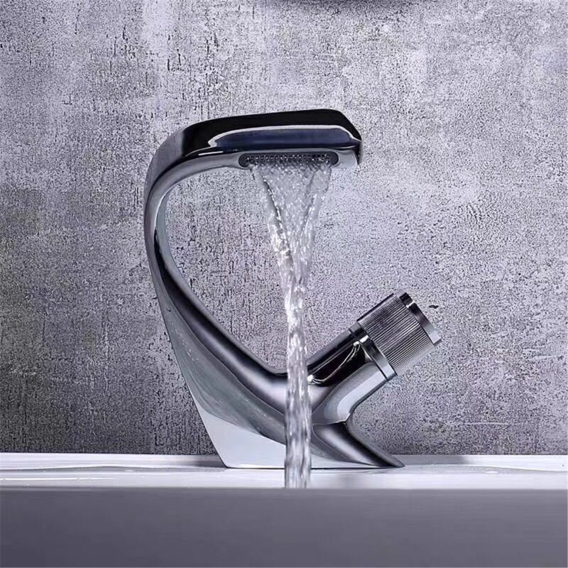 Black Faucet Bathroom Sink Faucets Hot Cold Water Mixer Crane Deck Mounted Drop Ship