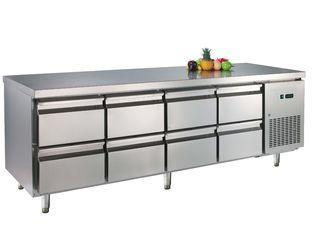 Eight Drawers Stainless Steel Counter Reach In Refrigerator