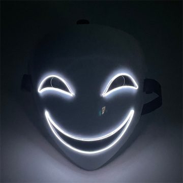 Halloween Horror Neon LED Mask - Glow Scary Emote Light Up LED Mask