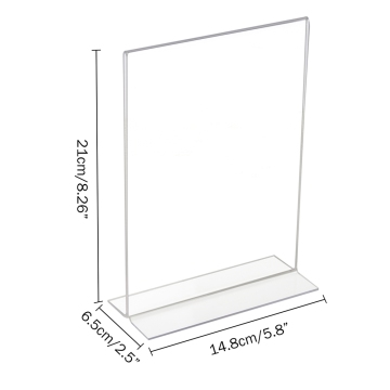 Vente chaude A4 Numéro de tente de table de bureau Mariage Clear Blank Acrylique Sign Sign