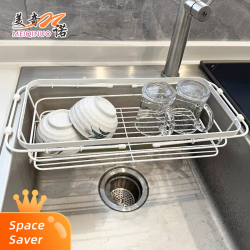 Support de rangement pour évier réglable avec égouttoir