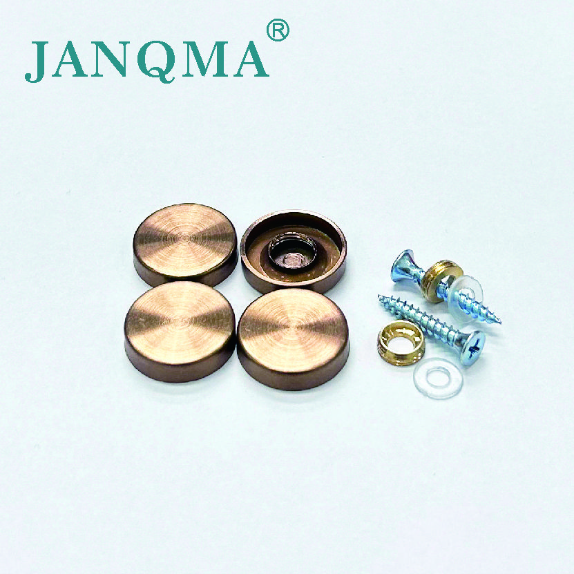 plane mirror screws caps Brushed rose gold