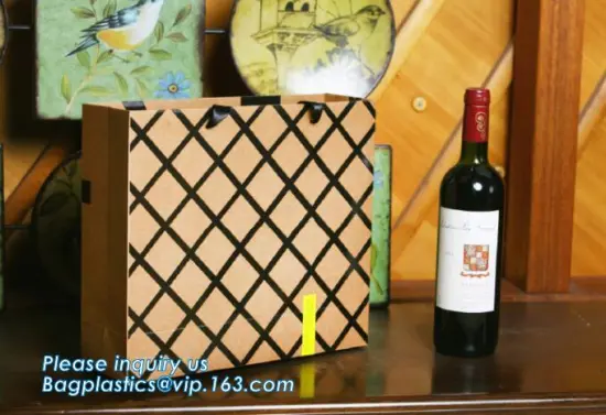 Paper Bag Manufacturer Custom Deluxe Blue Wine Paper Bag, bottle paper wine bag with custom logo, Elegant Packaging Single Wine