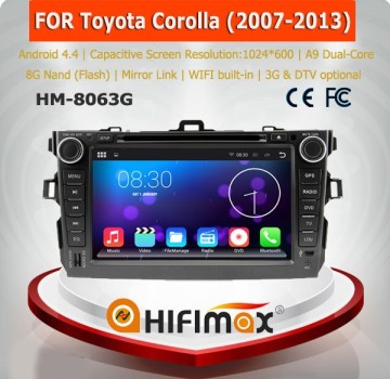 HIFIMAX New 8'' android 4.4.4 high definition 1024*600 16GB Quad-core car gps player for toyota corolla