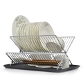 Dish Rack Kitchen Folding Dish Drainer Rack with Tray Supplier