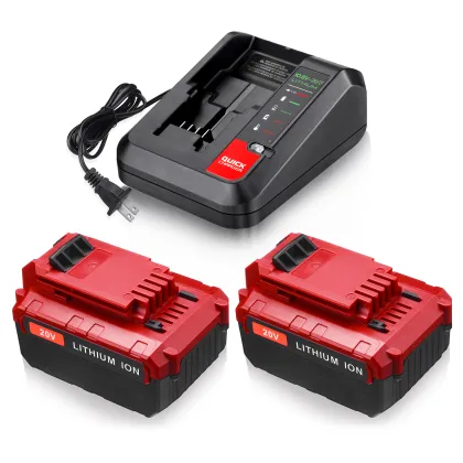 Smart Fast Rechargeable Battery and Charger Set for Porter Cable 20V Cordless Tools