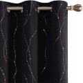 Silver Wave Line Printed blackout Curtains