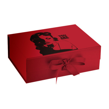 Luxury Magnetic Cardboard Paper Folding Boxes With Ribbon