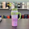 Straw large capacity giant handle insulated cup