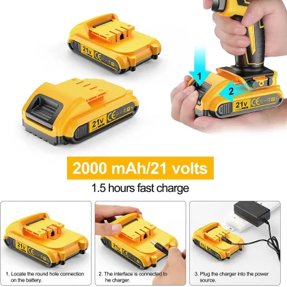 2022 Flash Sale: Electric Cordless Screwdriver Machine 48V Brushless Power Drill Kit