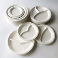 10'' 3 compartment bagasse round plates