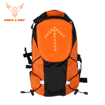 Bicycle Backpack Bag with Safety LED Lighting Indicator Night Guiding Light