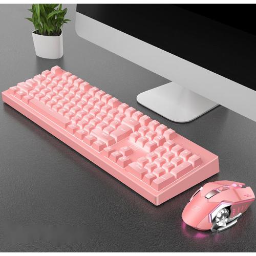 Wireless backlit charging mechanical keyboard mouse combos