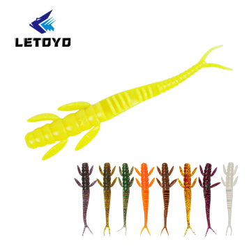 letoyo 52mm 75mm 더블 테일 TPE TPR 소프트 플라스틱 낚시 루어
