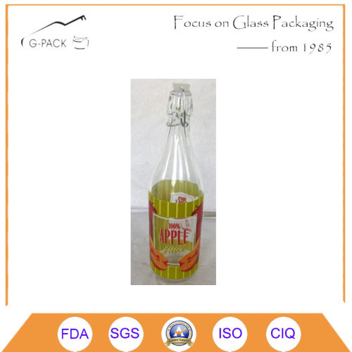 Flip up Glass Bottle for Juice, Beer/Liqueurs Bottle