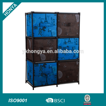 New style Non-woven storage bins cabinet with 6 boxes