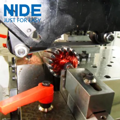 Fan motor armature commutator turning machine