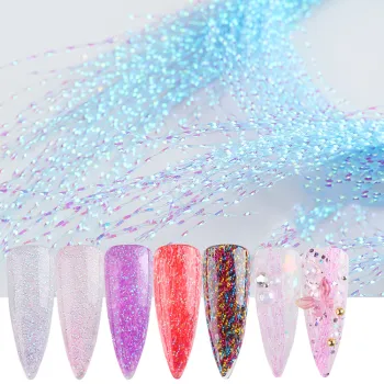Holographic 3D UV Gel Nail Art Supplies: Foils, Silk Strips & Flash Strands