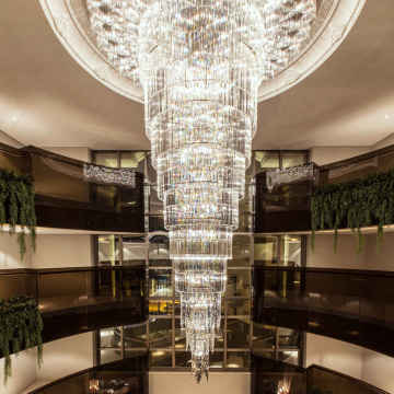 Custom Crystal Chandelier for Modern Hotels - Keyming Lighting Huge Flush Mount Clear Crystal Chandelier