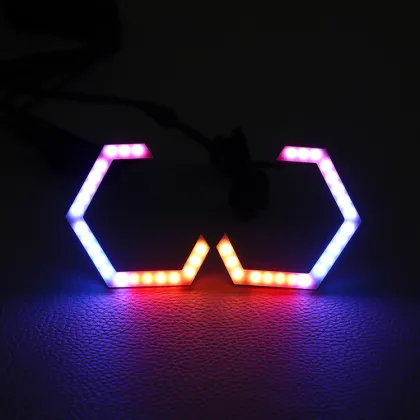 80mm LED Hex Halos for Car Headlights with Bluetooth Controller