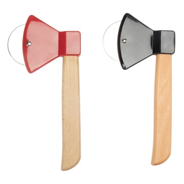 Hot Sale Pizza Cutter with Bamboo Handle and Sharp Rotating Stainless Steel Blade