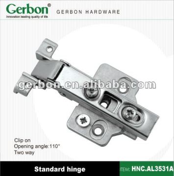 Clip on curved hinge for cabinet