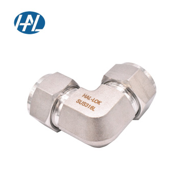 Stainless Steel Instrument Compression Fittings - Double Ferrule 90 Degree Union Elbow