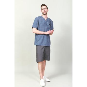 MEN'S V NECK BUTTON CASUAL T-SHIRTS