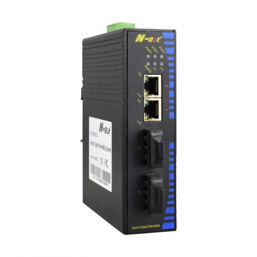 Industrial Gigabit Ethernet Switch with 2 Fiber Redundant