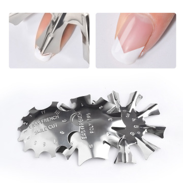 3 Type Metal Trimmer Nail Template DIY Valuable French Cutter Nail Manicure Nail Art Tool Smile Line Tips Cutter French Trimme