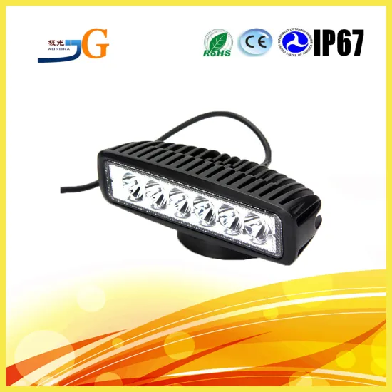 Factory Directly Black AUTO Parts 6inch Slim 18w LED Work Light For Truck