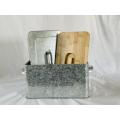 Modern galvanized metal bread storage box