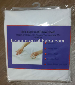 80% cotton 20% polyester terry waterproof pillow protector