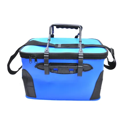 Carry Handbag Shoulder Fishing basket Fishing Lure zip lock bag and Fishing rod bag EVA fish tackle rod tool bag