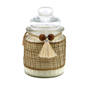 Glass candle with containers