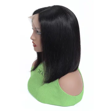 Wholesale 1B Natural Color Bob Wig Straight Human Hair Lace Front Cuticle Aligned Malaysian Hair Wig China Vendor Cheap Price