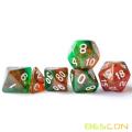 Dice transparent bicolore avec des couleurs de couleur pour les donjons et les dragons jeu de rôle