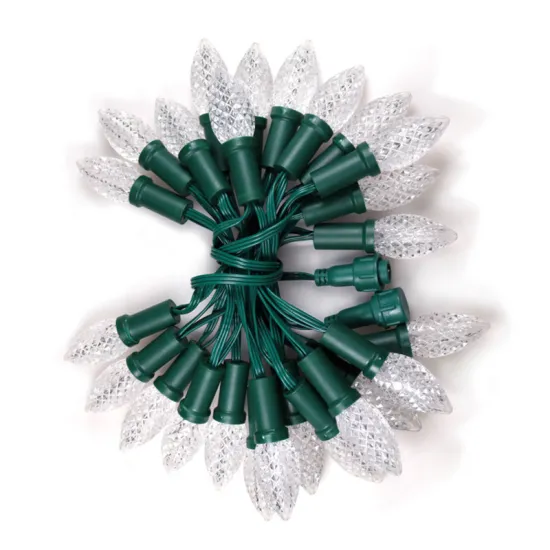 IP67 WS2811 Addressable LED Christmas Lights DC12V F8RGB C9 Pixel String