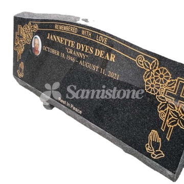 Samistone Shanxi Black Granite Slant Headstone