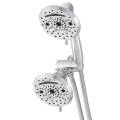 Handheld Shower Head 6 inch Chrome Face 6 Spray Setting Shower Head with High Pressure